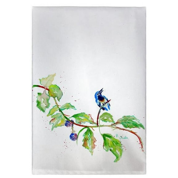 Betsy Drake GT1072 Bird & Blackberries Guest Towel
