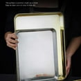 thumbnail image 3 of pitrice Stainless Steel Baking Tray Bakeware Pan Serving Plate Rectangle Cake Pastry Cookies Restaurant Metal Dinnerware 31*24cm, 3 of 8