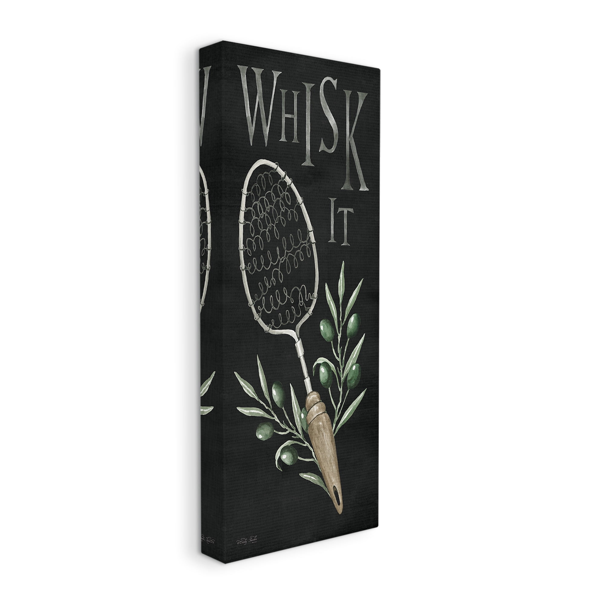 Stupell Industries Whisk It Vintage Kitchen Food & Beverage Painting Gallery Wrapped Canvas Art Print Wall Art, 13 x 30