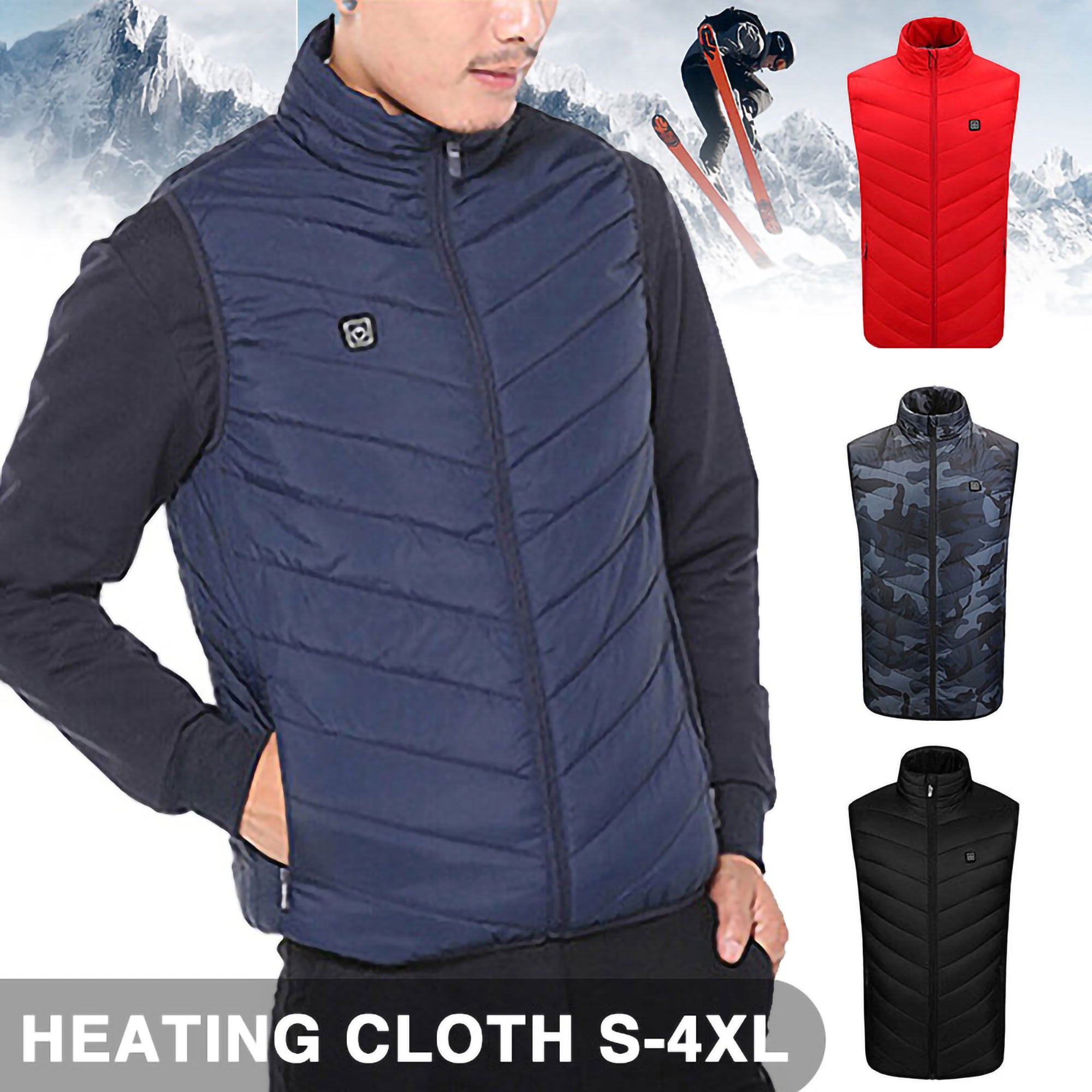 Heated Vest Charging Lightweight Heated Jacket with 9 Heating Zones 3 Temp Setting Heated Jacket Heating Body Warmer for Unisex Riding Camping Hiking Fishing Winter Outdoor Activity Long-lasting Warm 