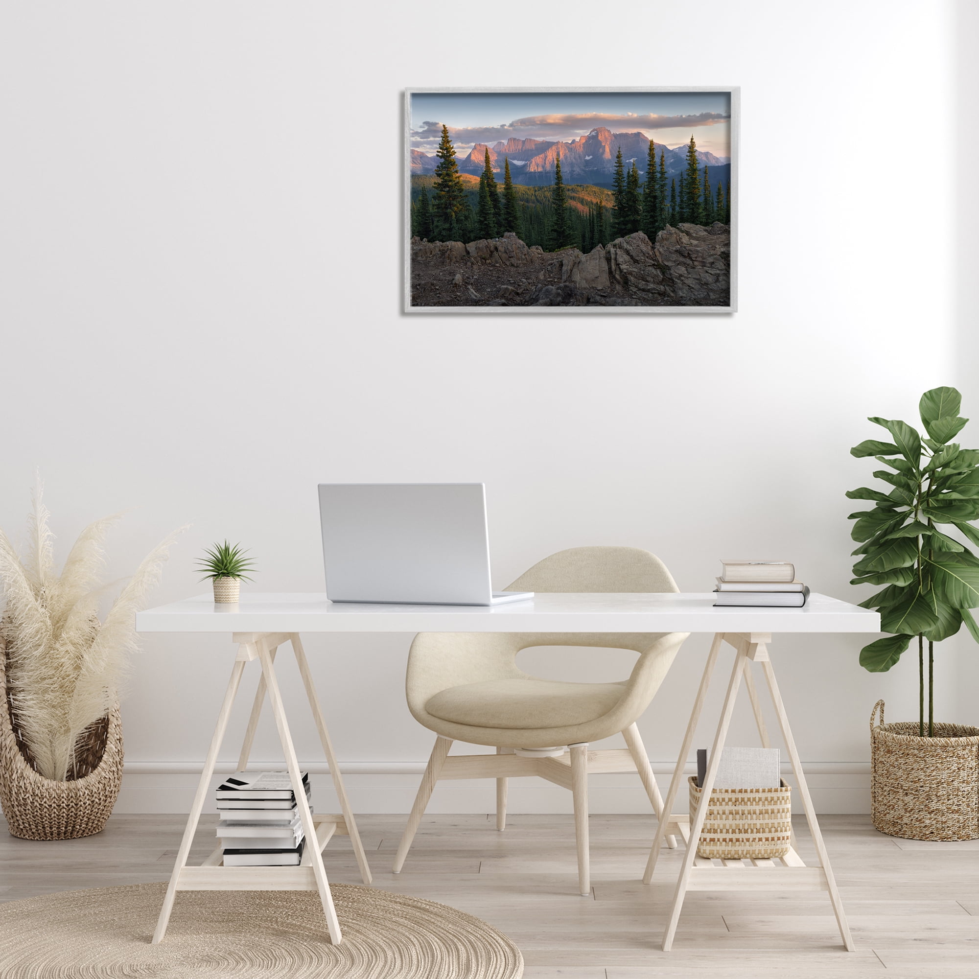 Stupell Industries Diurnal Mountain Scenery Landscape Photography Gray Framed Art Print Wall Art, 30 x 20