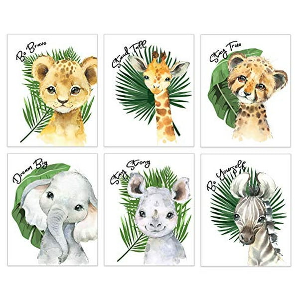 Safari Nursery Decor for Boys - Safari Animal Pictures Wall Art - Baby Room Animal Prints - Jungle Babies Wall Decor - Little Boys Room Art - SET OF 6-8x10 - UNFRAMED (Safari-Animals-6) Safari Nursery Decor for Boys - Safari Animal Pictures Wall Art - Baby Room Animal Prints - Jungle Babies Wall Decor - Little Boys Room Art - SET OF 6-8x10 - UNFRAMED (Safari-Animals-6)