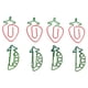 thumbnail image 1 of Clips de papel metálicos con forma de guisante y fresa, antideslizantes, antioxidantes, con caja de almacenamiento para clasificación de archivos, 100 Uds., 1 of 5