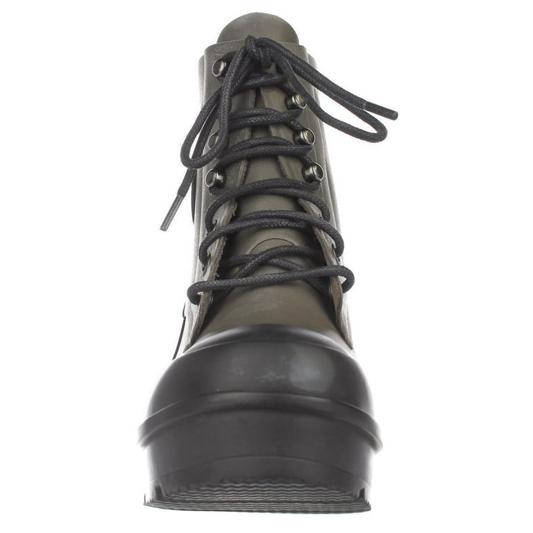 Womens Hunter Original Block Heel Lace Up Rainboots - Swamp Green