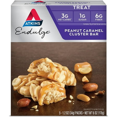Atkins Endulge Bar Peanut Caramel Cluster- 5 Bars