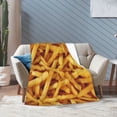 thumbnail image 7 of Golden French Fries Delicious Blanket Gifts For Kids Adults - Lightweight Throw Blanket For Bedroom Living Room Decor Soft Fuzzy Fleece Cozy Plush Bed Couch 60"X50", 7 of 7