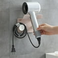 thumbnail image 1 of Clearance!Hair Dryer Shelf Bathroom Seamless Paste Big Round Double Hook Storage Rack, 1 of 1