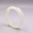 thumbnail image 3 of K-KED Handmade Jade Bangle For Women White Jadeite Green Pot Bracelet 2.4inchD, 3 of 6