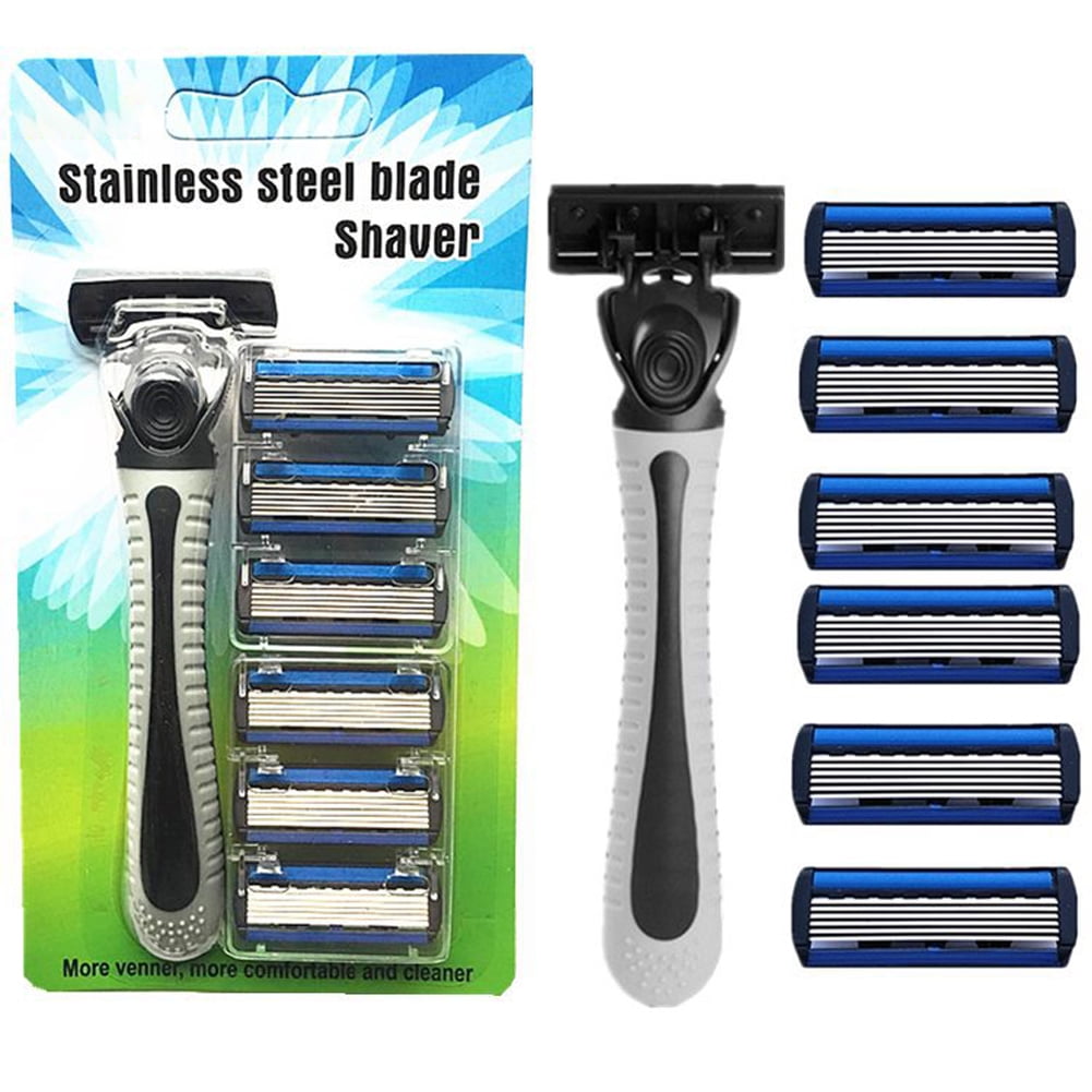 1/2/3/5 PCS Punch Free Shaving Razor Holder Men Razor Blade