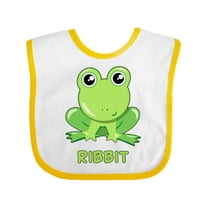 Inktastic Ribbit Cute Green Frog Boys or Girls Baby Bib