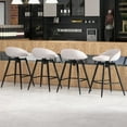 thumbnail image 2 of Gymax 25'' Upholstered Bar Stools Set of 4 w/ Footrest Backrest & Metal Frame Gray, 2 of 10