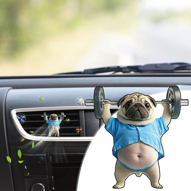 Xihbxyly Adorno Acrílico para Salida de Aire Del Coche con Forma de Perro, Adorable Decoración para Mascotas, Soporte para Aceites Esenciales de Aromaterapia, Fácil Instalación, Accesorio para El Int