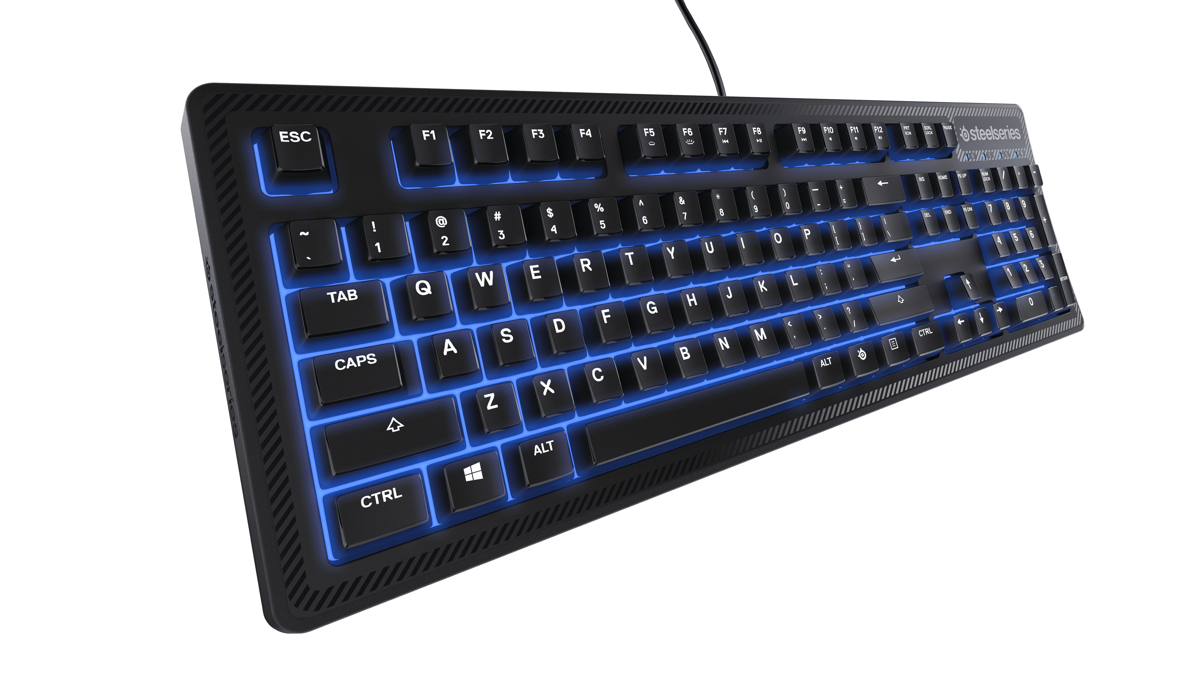 SteelSeries Apex 100 Gaming Keyboard - Tactile & Silent - Blue LED Backlit - Splash Resistant