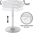 thumbnail image 4 of 23.6" Round Bar Table, Adjustable Height Bar Table, Modern Cocktail Bar Table with MDF Top and Metal Base, Bistro Pub Table Suitable for Café, Kitchen Island, Bar Counter, White, 4 of 7