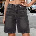 thumbnail image 5 of PBFRDSJ Jean Shorts Womens Mid Rise Stretchy Vintage Denim Shorts Summer Y2K Wide Leg Jorts with Pockets, 5 of 5