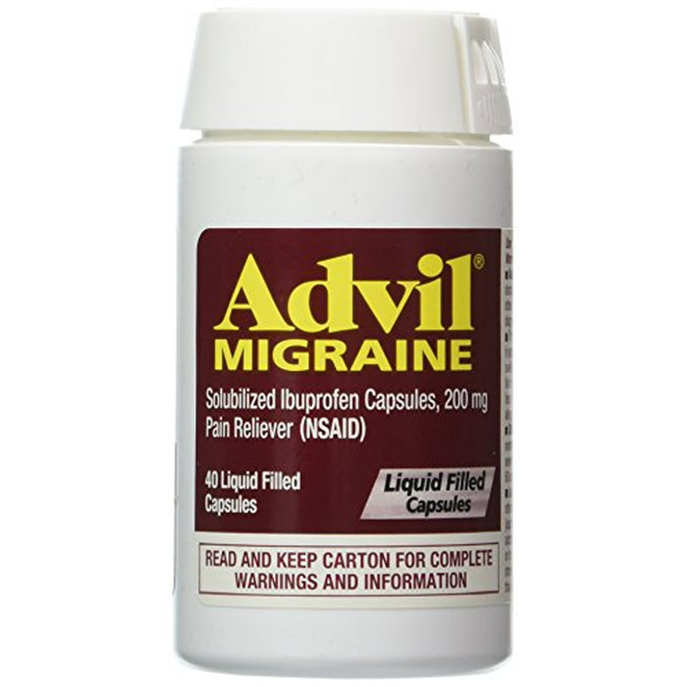 Advil Migraine Pain Reliever Liquigels 40 Liquid Gels