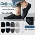 thumbnail image 2 of 5 pairs No Show Socks for Womens Size 6-9, Ultra Low Cut Liner Silk Breathable Socks Ice Feeling socks, Nonslip Liner Invisible Hidden Thin Socks, 2 of 6