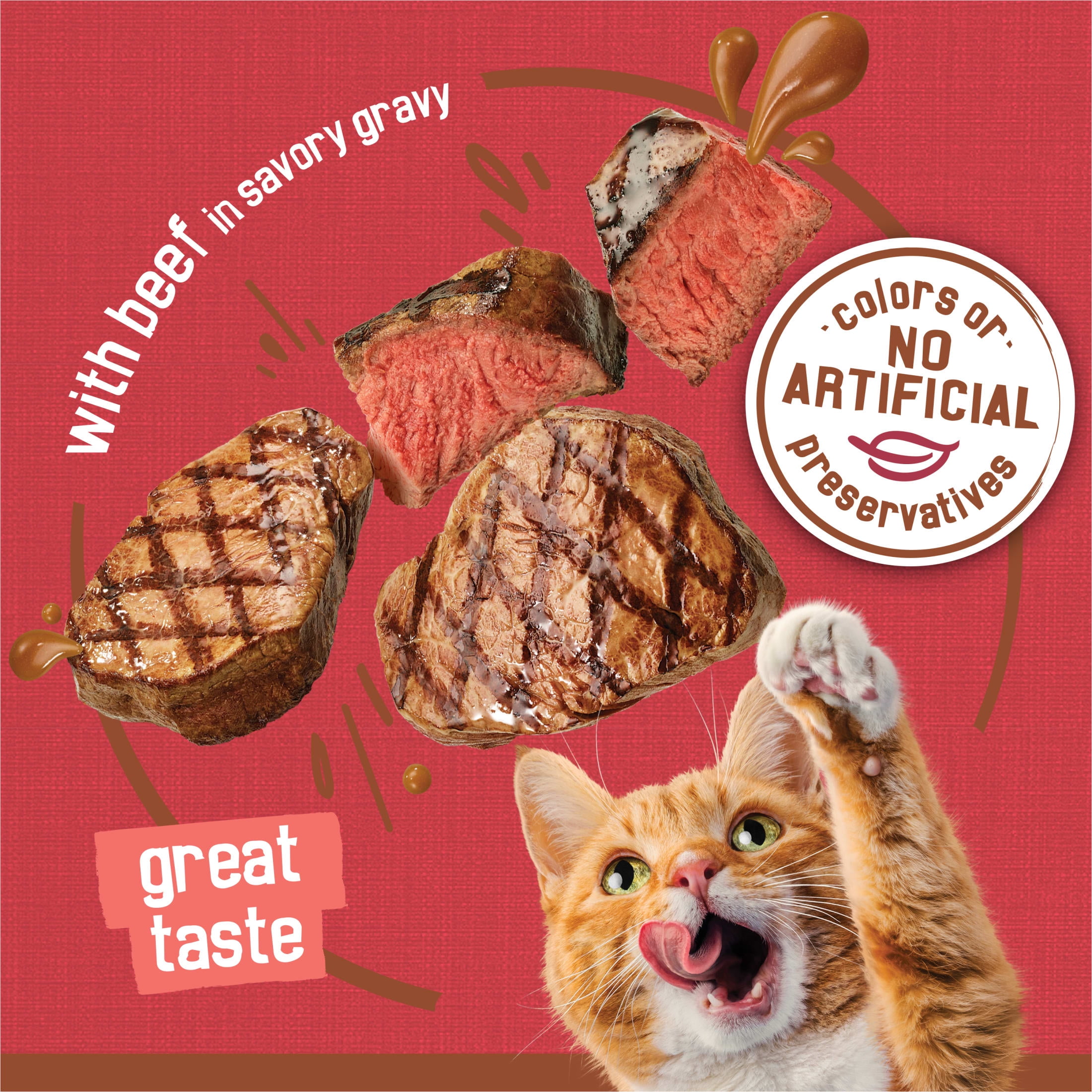 (12 pack) Purina Friskies Extra Chunky Gravy, Soft Beef, Wet Cat Food, 5.5 oz Can