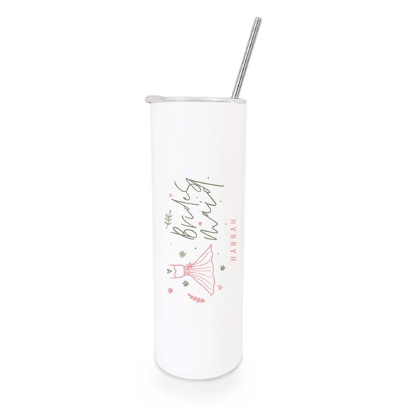 Personalized Name Floral Bridesmaid Wedding Tumbler
