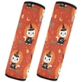 thumbnail image 2 of 2-Pack Seat Belt Covers with Flannel Seatbelt Shoulder Strap Case Adjustable Straps Soft Padding for Car Cat Riding A Broom Medium, 2 of 8