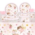 thumbnail image 3 of Pink Butterfly Flower Fairy Theme Disposable Tableware Plates Cups Napkins Girls Birthday Party Wedding Baby Shower Decor, 3 of 6