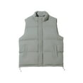 thumbnail image 2 of Men's Outerwear Vest, Puffer Vest for Men Winter Coat Casual Stand Collar Sleeveless Zip Up Thick Waistcoat (2XL, Green), 2 of 4