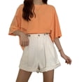 thumbnail image 3 of Pantalones cortos de cintura alta para mujer Pantalón corto suelto Pantalón corto de verano L Jumpingount AP001723-19, 3 of 7