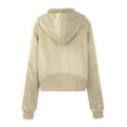 thumbnail image 6 of Fanxing Oversized Zip Up Hoodies for Women Casual Loose Comfy Hooded Jackets Fall Winter Long Sleeve Drawstring Sweatshirt Khaki,XL, 6 of 6