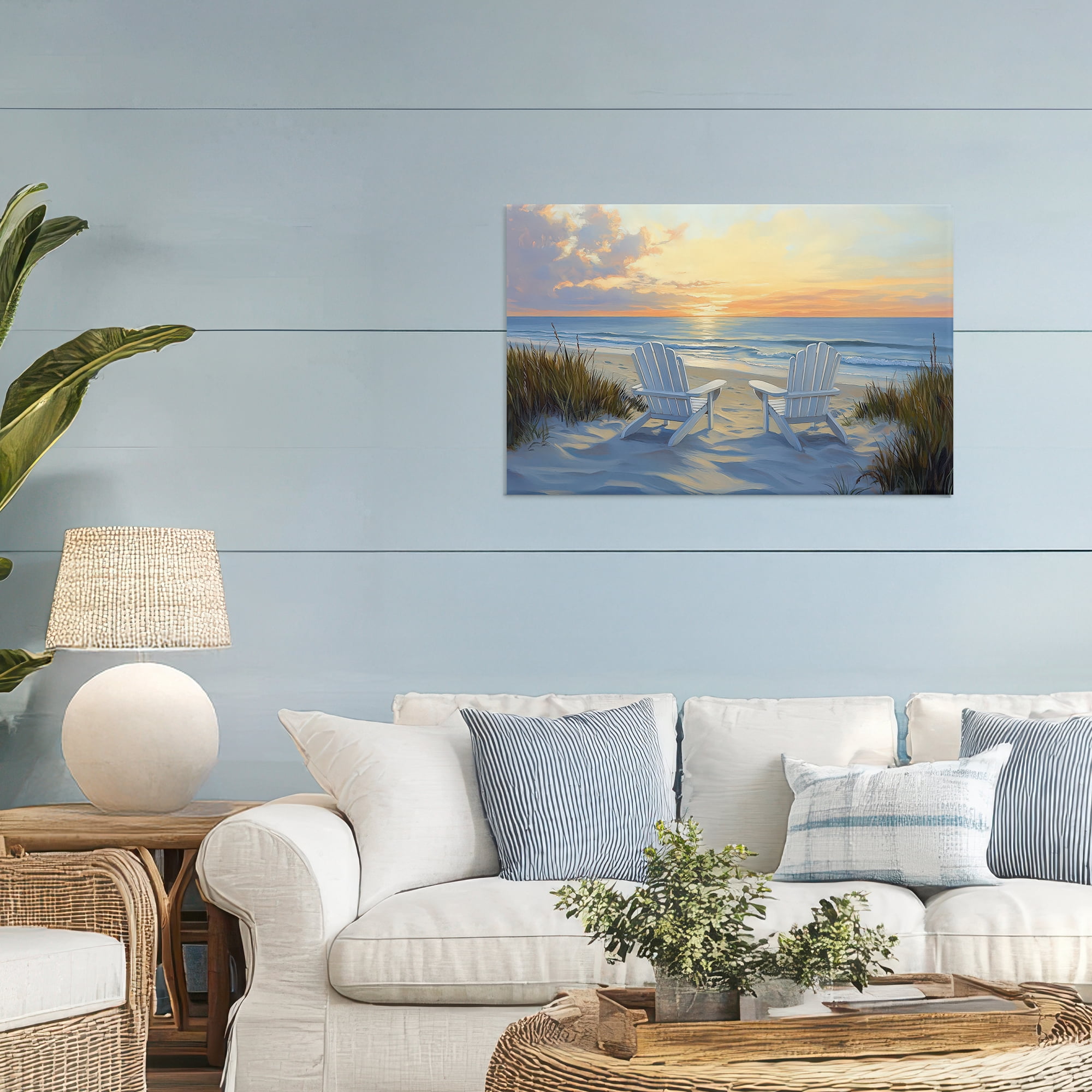 Stupell Industries Calm Beach Sunset Overlook Canvas Wall Art, design by Petal Prints Design