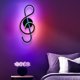 thumbnail image 1 of Moderna luz de noche LED para sala de estar montada en la pared con nota musical (negro), 1 of 6