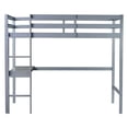 thumbnail image 5 of Miniyam Wood Twin Size High Loft Bed with Desk for Kids and Teens , Built-in Desk, Gray, 5 of 7