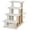 White, variant on NNYYS Cat Tree Steps with Scratching Posts - Soft Flannel Lining, Joint-Friendly, Portable & Interactive Ball Pet Stair Ladder for Cats,Grey