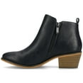 thumbnail image 3 of Journee Womens Rebel Outside Zip Stacked Heel Booties, 3 of 10
