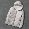 thumbnail image 2 of Htigea Men's Lightweight Packable Puffer Jacket Winter Hooded Down Coats Solid Color Full Zip Up Warm Jackets Windproof Quilted Coat Outwear Gray L, 2 of 4