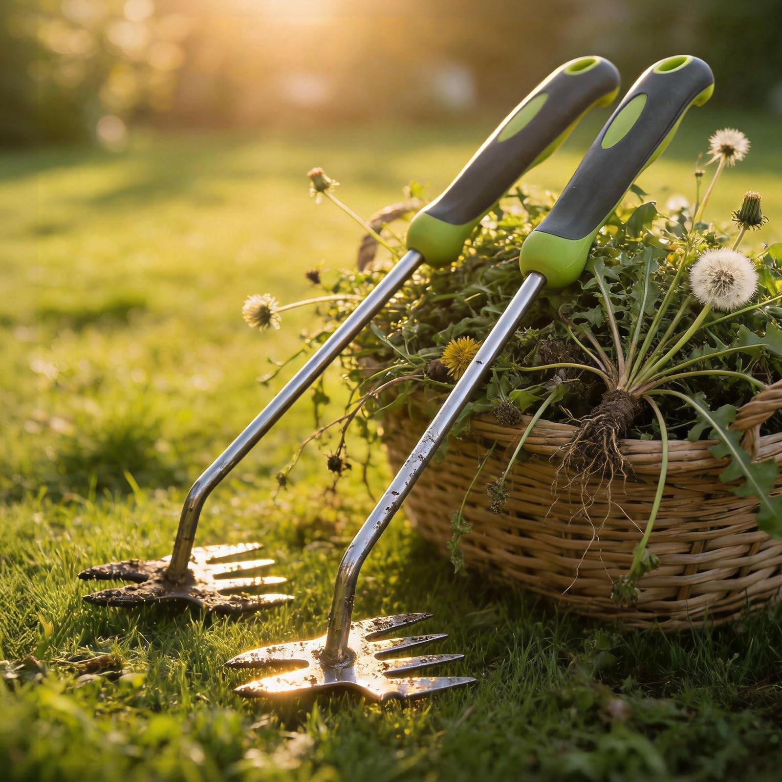 Garden Tools  2-in-1 Hand Weeder Puller Heavy Duty Stainless Steel Gardening Tool For Deep Root Removal Non-slip Weed Remover Lawn Yard 2 Pack