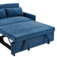 thumbnail image 3 of Blue Pull Out Bed With Adjustable & Ports For Home - 55.1" Storage Pockets, 2 Soft Pillows Living Room, Bedroom, Apartment C Couch , Pockets And Apartment, Office, 3 of 6