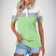 thumbnail image 4 of Blusas para las Mujeres Impresión Casual Manga Corta Turndown Collar Botón Superior, Tops Cortos para las Mujeres, 4 of 5