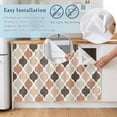 thumbnail image 5 of Ombre Brown Geometric Plaid Retro Abstract Morocco Gingham Sink Skirt 11"W x 13"L,Dustproof Under Sink Curtain Skirt for Bathroom Kitchen,Adhesive Short Curtain Vanity Cover for Laundry Closet, 5 of 8