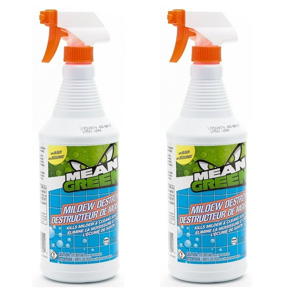 Mean Green Super Strength Mildew Destroyer & Soap Scum Cleaner for Bathrooms, Kitchen 1 Qt / 32 floz2 Pack