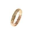 thumbnail image 1 of 14k yellow rose gold 2 tone custom hand engraved Hawaiian scroll maile ring 4mm cut out size 8, 1 of 8