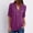 Purple, variant on Azrian Shirt Women's Summer Long Sleeve Shirts Zip Casual Tunic V-Neck Rollable Blouse Tops