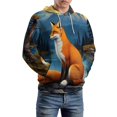 thumbnail image 5 of Fox Under Moonlit Sky Men's Women Vintage 3D Hooded Sweatshirt - All-Season Loose Fit Streetwear, 5 of 6