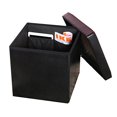 thumbnail image 3 of Fresh Ideas FRE783XXBLAC81 Collapsible Faux Leather Storage Ottoman, Black - Single, 3 of 3