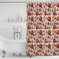 thumbnail image 3 of Fall Orange Pumpkin Shower Curtain, Waterproof Shower Curtains for Bathroom, Thanksgiving Maple Autumn Pine Cone Washable Fabric Bathtub Curtain Set Bath Decor with 12 Hooks Stall 36"x72", 3 of 8
