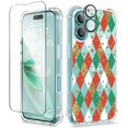 thumbnail image 1 of Funda GVIEWIN para iPhone 16 Plus de 6.7 pulgadas, transparente con forma de diamante navideño, 1 of 7
