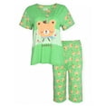 thumbnail image 3 of JEFFRICO Pajamas For Women Capri Set Sleepwear Soft Pajamas Short Sleeve Pajama Sleepshirt With Capri Pants, 3 of 6