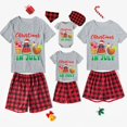 thumbnail image 1 of Pijamas familiares a juego de Navidad, conjuntos de Pijamas cortos grises en julio, Verano, 1 of 3