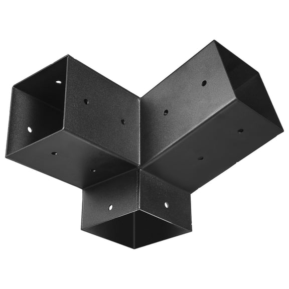 Pergola Bracket Kit,4x4" 3-Way Slanted for 3.5x3.5" Wood Beams,2Pack with Post  Wall Bases