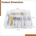 thumbnail image 6 of Acrylic Kitchen Drawer Organizer, Expandable Silverware Holder, Utensil & Cutlery Tray with Knife Storage, Flatware Utensils Holder, 7 to 9-Compartment Kitchen Drawer Organizer for Spoon, 6 of 6