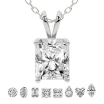 3 Carat Radiant IGI Certified Lab Grown Diamond Pendant Necklace For Women | FG-VS Solitaire Pendant Necklace 14K White Gold | Quartze Split Bail